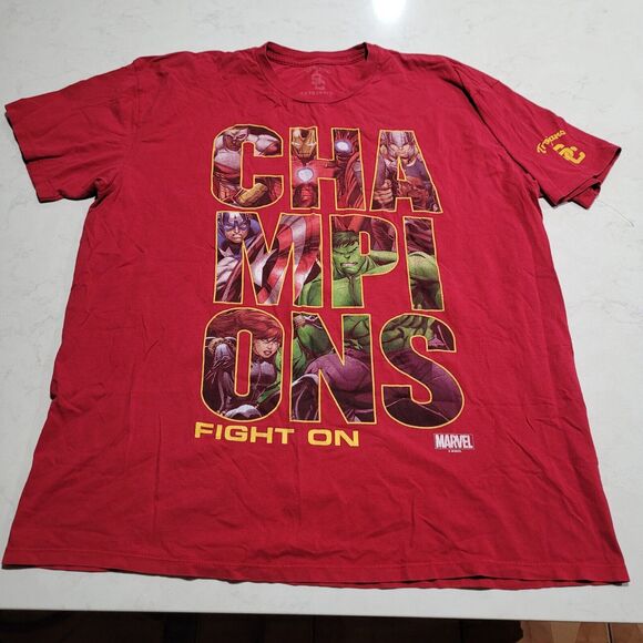 USC Trojans x Marvel Avengers Official NCAA T-Shirt 2XL RED Champions Fight On - Picture 2 of 10